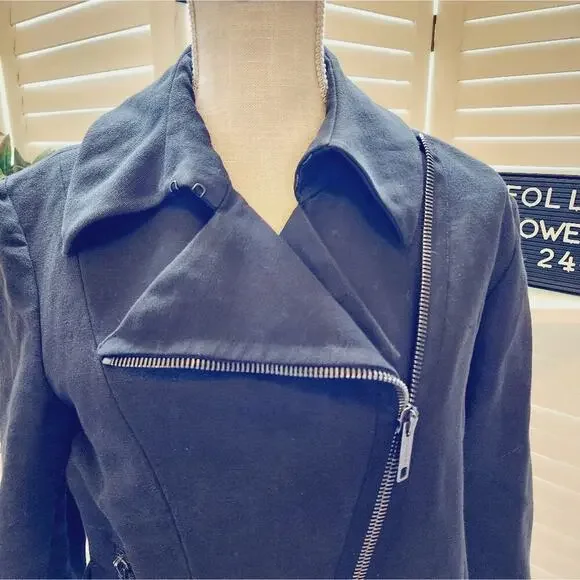 BURBERRY SIZE 14 LINEN BLACK ZIP UP BELTED LINED COAT - Picture 2 of 11